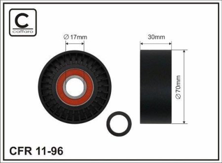 70x17x28 Ролик паска приводного BMW 1 E81, 3 E90 3.0 09.06- CAFFARO 11-96