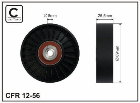 90x8x25 Ролик паска приводного Volvo 850 2.0/2.3/2.5 CAFFARO 12-56