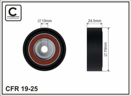 70x10x25 Ролик паска приводного Bmw E34/E36 1,8-2,5 91- CAFFARO 19-25