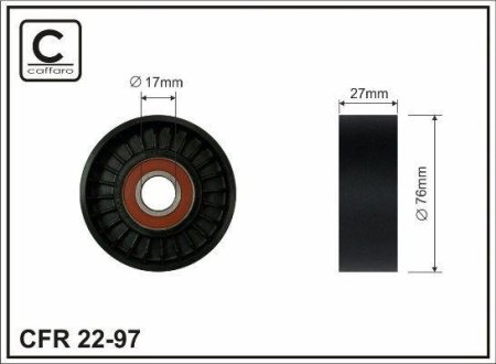 76x17x28 Ролик паска приводного MB 203/211 Kompressor 1.8 02-> CAFFARO 22-97