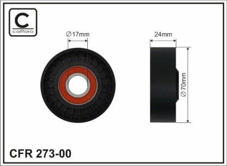 70x17x24 Ролик паска поліклинового Volvo V70 2.4D 05-14 CAFFARO 273-00