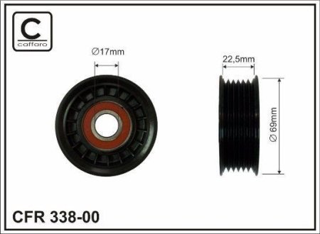 69x17x22,5 Ролик паска приводного Mazda 3/5 1.8/2.0 10.03- CAFFARO 338-00