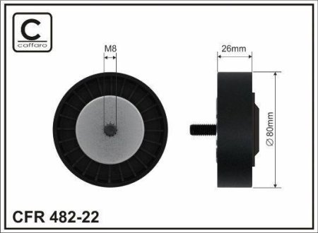 80x8x26 Ролик паска приводного BMW X5/X6 3.0D 07- CAFFARO 482-22