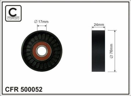 76x17x24 Ролик паска приводного Volvo S60/V60/XC70 3,0/3,2 07- CAFFARO 500052