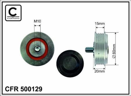 64x10x19 metal Ролик паска приводного (без кронштейна) VW Passat 1.9 TDI 00- CAFFARO 500129