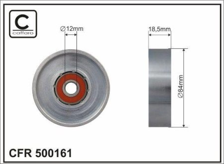 Ролик паска приводного Nissan Micra III 1.2-1.4 16V 03-10/Nissan Note 1.4 06- 84x12x18,5 CAFFARO 500161