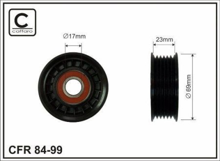 72.5X17X25.5 Ролик паска приводного Ford/Mazda CAFFARO 84-99