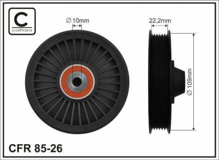 109x10x22,5 Ролик паска приводного Sprinter 208CDI-413CDI VitoW203 CAFFARO 85-26