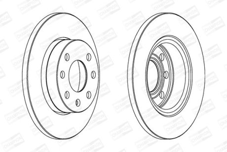 Гальмівний диск передній OPEL ASCONA, ASTRA, CORSA, KADETT, VECTRA/ BEDFORD/ CHEVROLET/ VAUXHALL CHAMPION 561158CH