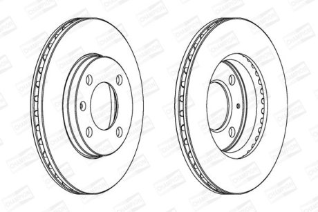 Гальмівний диск передній Audi 80 / Seat Cordoba, Ibiza, Toledo / VW Golf, Jetta, Passat CHAMPION 561178CH