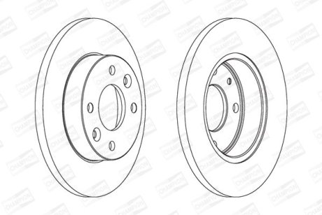 Гальмівний диск передній Dacia Logan, Sandero / Renault Clio, Megane, Sandero, Logan CHAMPION 561235CH