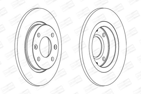 Тормозной диск передний Peugeot 106, 205, 306, 309, 405 / Citroen AX, C15, Saxo, ZX CHAMPION 561253CH