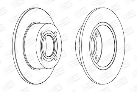 Гальмівний диск задній Audi 80, 90, 100 CHAMPION 561312CH