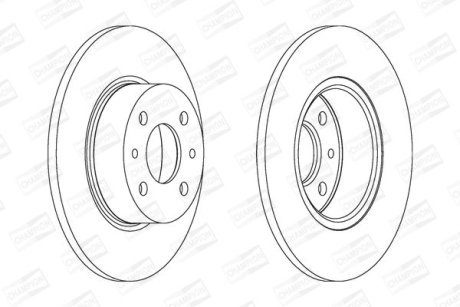 Гальмівний диск задній Fiat Bravo /Croma / Linea / Stilo / Chrysler Delta CHAMPION 561329CH