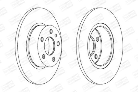 Тормозной диск задний Alfa Romeo 147, 156, 164 / Fiat Linea, Mulripla, Stilo / Lancia CHAMPION 561340CH