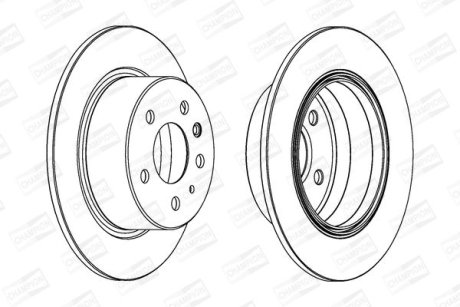 Тормозной диск задний Mercedes 123, S-Class (S116, W116), SL (R107, C107) CHAMPION 561344CH (фото 1)