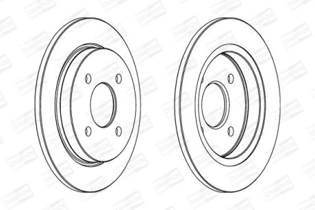 Гальмівний диск задній Ford Fiesta V, VI, Focus I, Scorpio II, Sierra I, II CHAMPION 561375CH