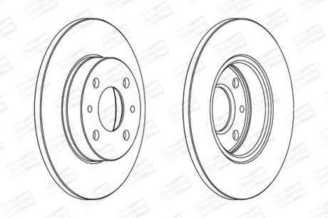 Диск тормозной передний/задний (кратно 2шт.) Fiat 500 (07-)/Ford Ka (08-16) CHAMPION 561380CH