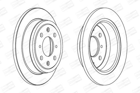 Тормозной диск задний Honda Accord III, Civic IV, V, VI, Concerto, CRX II, Prelude III / Rover CHAMPION 561383CH