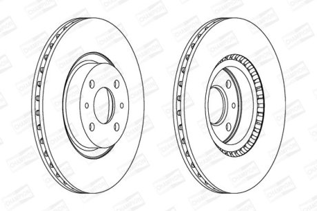 Гальмівний диск передній FIAT BRAVO, DOBLO, FIORINO, IDEA, LINEA, STILO/ ABARTH/ ALFA ROMEO/ LANCIA CHAMPION 561387CH