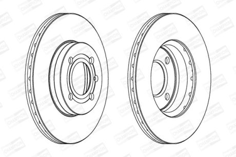 Гальмівний диск передній VW CADDY,CORRADO,GOLF,JETTA,LUPO,PASSAT,POLO,SCIROCCO,VENTO/SEAT CHAMPION 561448CH