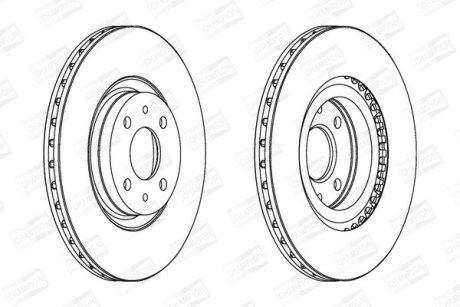 Тормозной диск передней. Fiat Tipo / Punto / Multipla / Alfa Romeo 145 / 146 / 155 CHAMPION 561508CH