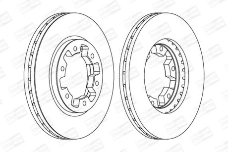 Тормозной диск передний Ford Maverick / Nissan Pick Up, Pathfinder I, II, Terrano I, II CHAMPION 561523CH