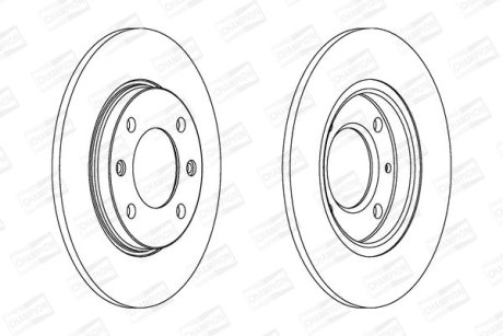 Тормозной диск задний Citroen Saxo, Xsara / Peugeot 106, 206, 306, 309 CHAMPION 561555CH