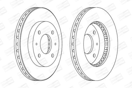 Диск тормозной передний (кратно 2шт.) Volvo S40, V40/Mitsubishi Carisma, Galant, Lancer (98-) CHAMPION 561926CH