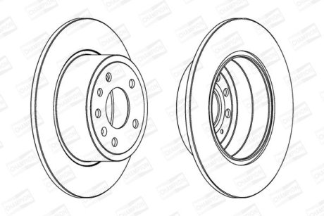 Диск тормозной задний (кратно 2шт.) Opel/Vauxhall Vectra CHAMPION 561962CH