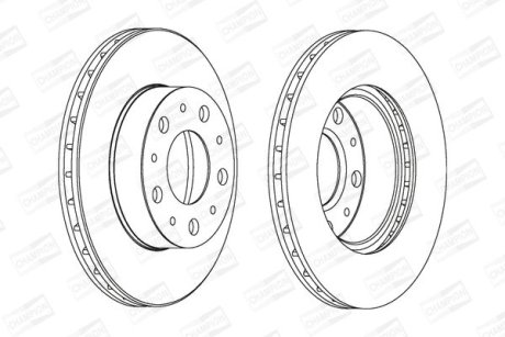 Диск гальмівний передній (кратно 2шт.) Fiat Ducato (02-)/Peugeot Boxer (02-)/Citroen Jumper (02-) CHAMPION 561969CH