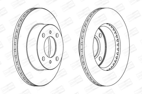 Тормозной диск передний Mitsubishi Carisma / Colt/ Lancer / Mirage CHAMPION 562011CH