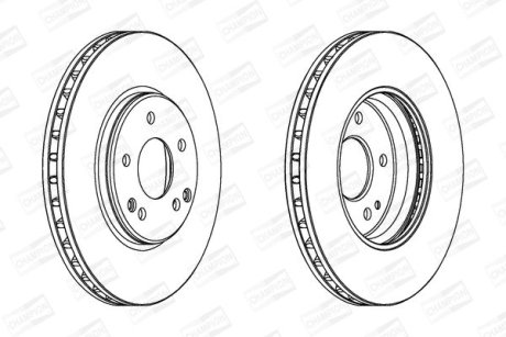 Гальмівний диск передній Mercedes C-Class, E-Class, CLK, SLK CHAMPION 562034CH