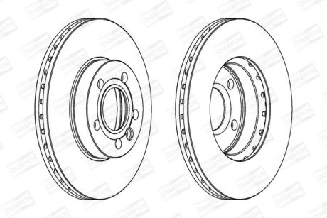 Гальмівний диск передній Ford Galaxy / Seat Alhambra / VW Sharan (1996->) CHAMPION 562043CH