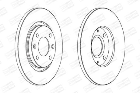 Гальмівний диск передній Peugeot 301, Partner / Citroen Berlingo, C2, C3, C4 CHAMPION 562044CH