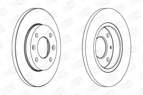 Диск тормозной передний (кратно 2шт.) CITROEN XSARA (N1) 97-05|PEUGEOT 206 Hatchback (2A/C) 98-12 CHAMPION 562055CH