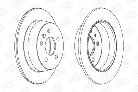 Гальмівний диск задній Mercedes V-Class (W638), Vito (W638) (1997->) CHAMPION 562065CH