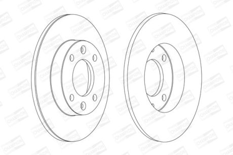 Диск тормозной задний (кратно 2шт.) Citroen Berlingo (96-11) CHAMPION 562130CH