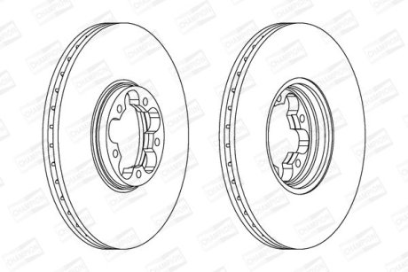 Диск гальмівний передній (кратно 2шт.) Ford Transit (00-06) CHAMPION 562140CH
