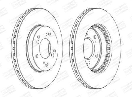 Тормозной диск передний Acura RL 3.5 / Honda CR-V / H-RV / Legend / Prelude CHAMPION 562143CH