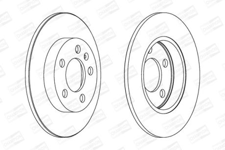 Диск тормозной задний (кратно 2шт.) AUDI A3 Quattro (00-), SKODA Octavia (98-) CHAMPION 562177CH