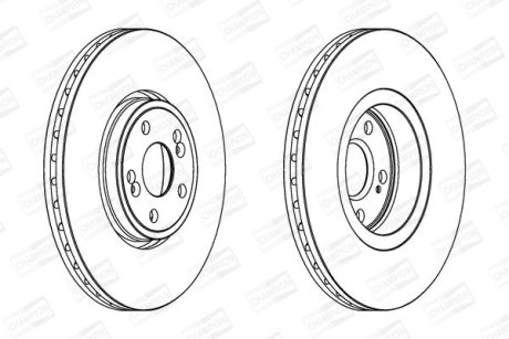 Тормозной диск передний RENAULT ESPACE, VEL SATIS CHAMPION 562187CH1