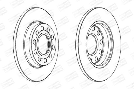 Гальмівний диск задній Audi A4 / Seat Exeo CHAMPION 562191CH (фото 1)