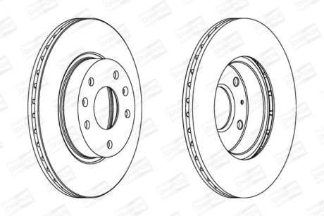 Гальмівний диск передній Land Rover Freelender I CHAMPION 562225CH