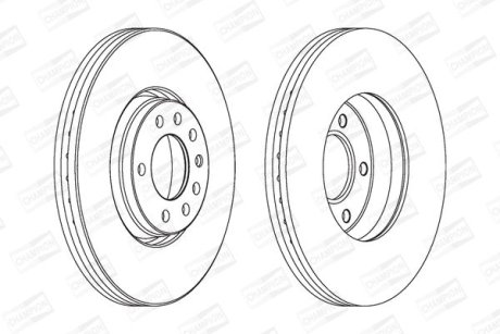 Гальмівний диск передній Opel Astra, Corsa, Meriva, Vectra, Zafira / Saab 9-5 CHAMPION 562240CH