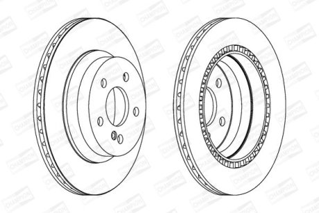 Тормозной диск задний Mercedes CLS, E-Class, GLK CHAMPION 562242CH