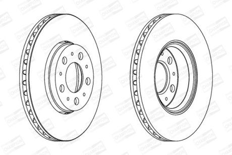 Тормозной диск передний Volvo S60 / S70 / S80 / V70 / XC70 Cross Country CHAMPION 562244CH