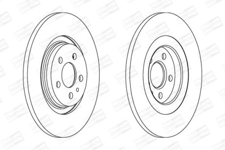 Тормозной диск задний Peugeot Expert, 807 / Citroen Jumpy, C8 / Fiat Ulysse / Lancia Phedra CHAMPION 562246CH
