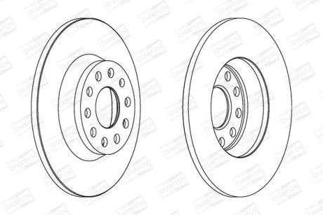 Диск тормозной задний (кратно 2шт.) VW Passat B6, B7 (365) (06-14) CHAMPION 562258CH