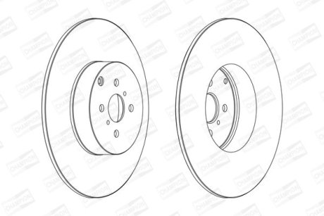 Тормозной диск задний Toyota Corolla, Matrox, Yaris (1999->) CHAMPION 562261CH